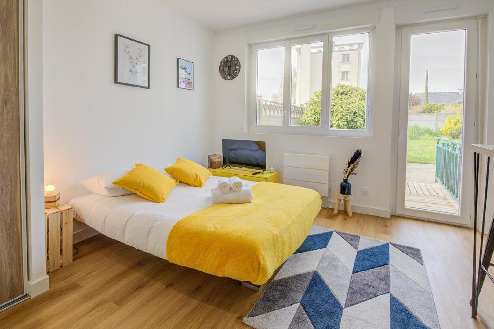 Appartement Le Yellow, Studio Renove, Tout Confort, Jardin à Saint-Jacques-de-La-Lande Extérieur photo